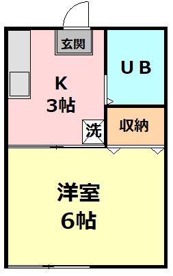 スカイハイツ(1K/1階)の間取り写真