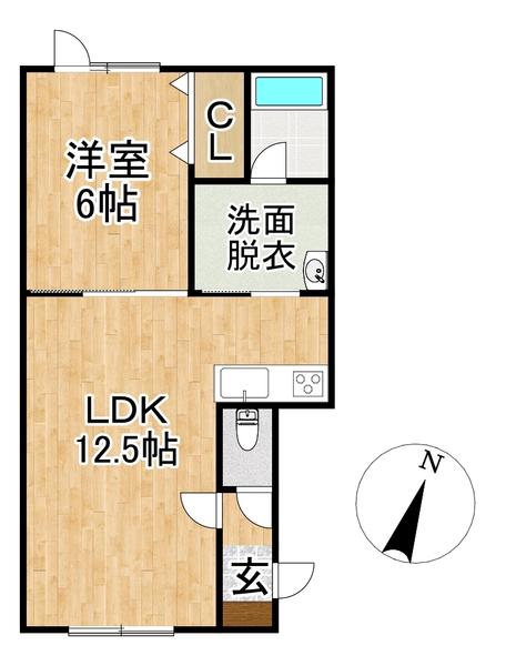 M-RESIDENCE(1LDK/2階)の間取り写真