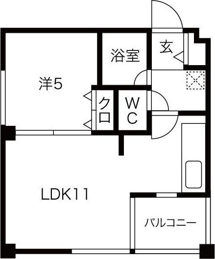 パークハイム12・7(1LDK/4階)の間取り写真