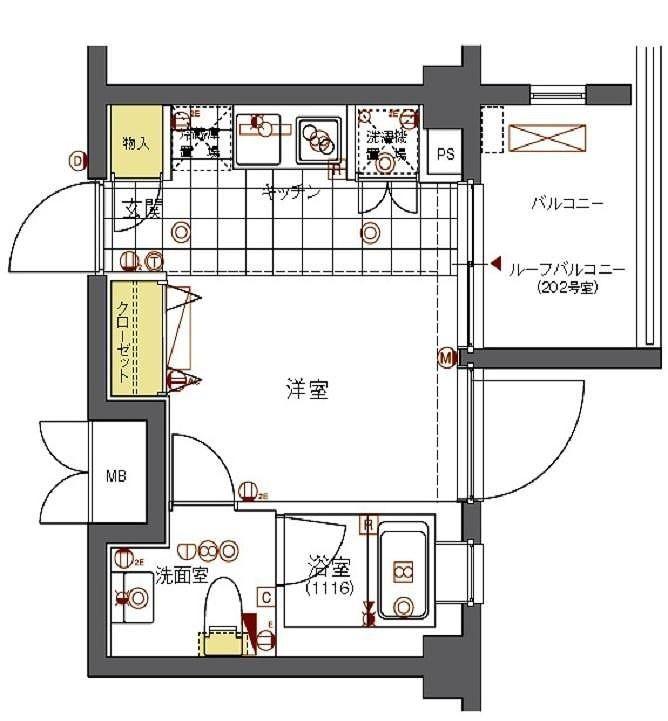 FORTIS池上(ワンルーム/3階)の間取り写真