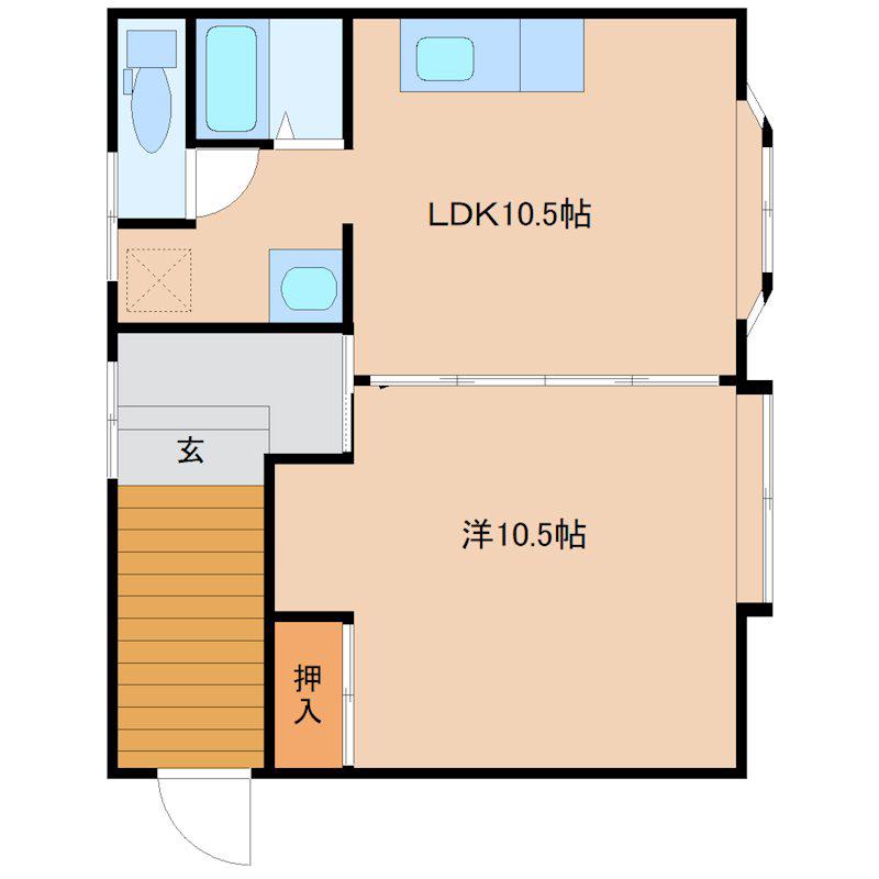 ルミエール(1LDK/1階)の間取り写真