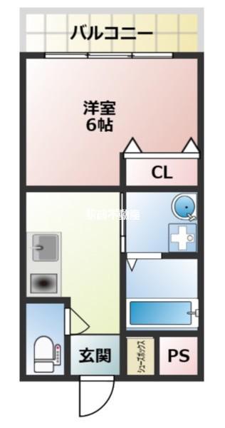 SUNMARK平尾駅前(1K/4階)の間取り写真