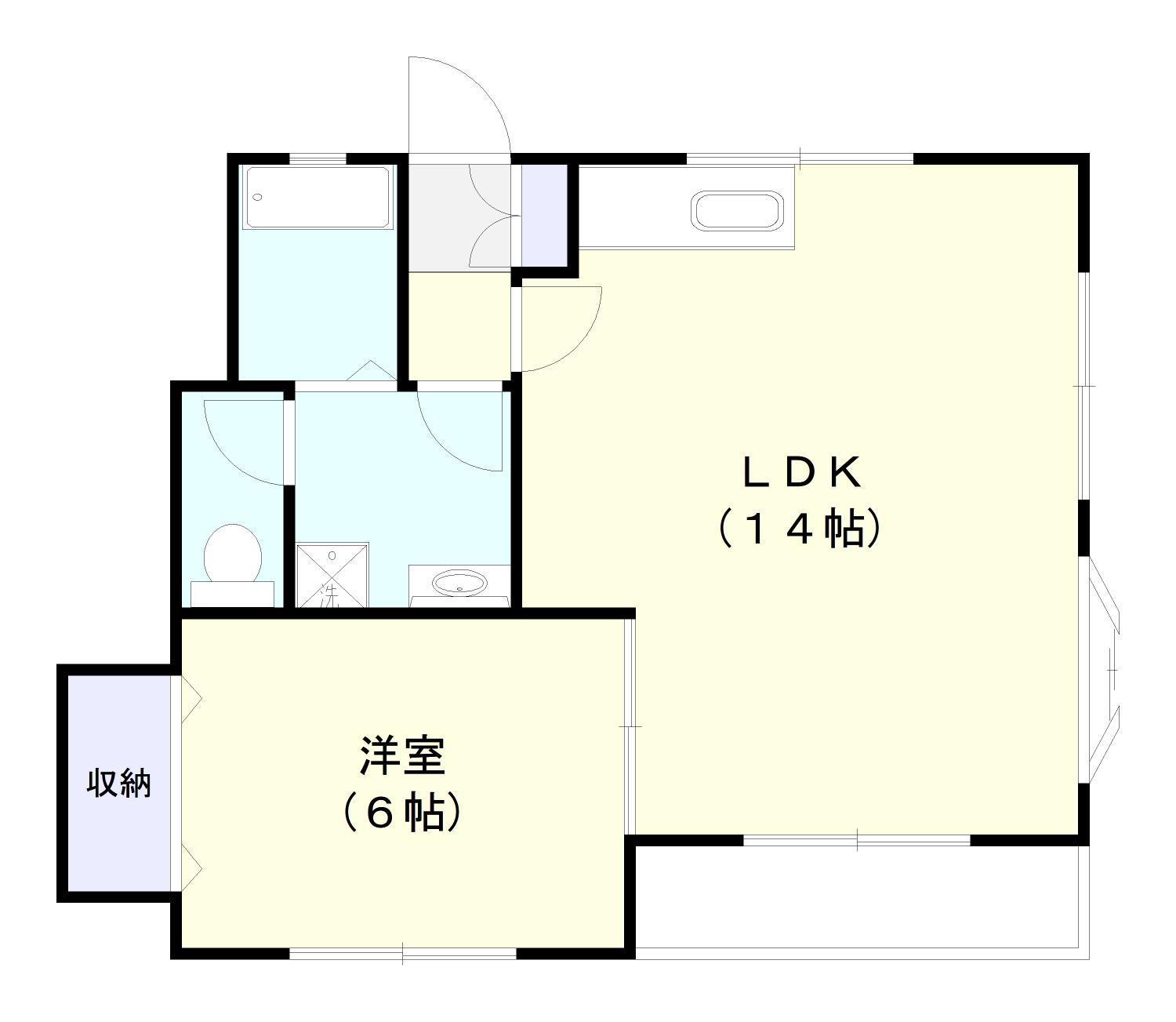 ロイヤルマツドA棟(1LDK/1階)の間取り写真
