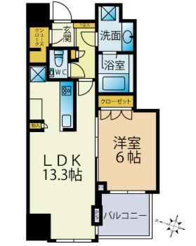 大崎ウエストシティタワーズE棟(1LDK/14階)の間取り写真