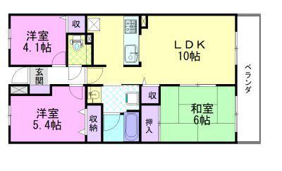 グランドアーバン(3LDK/6階)の間取り写真