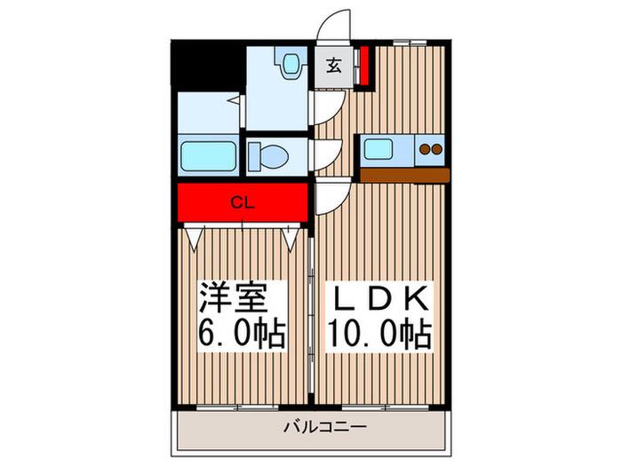 アケーティックマンションVI(1LDK/1階)の間取り写真