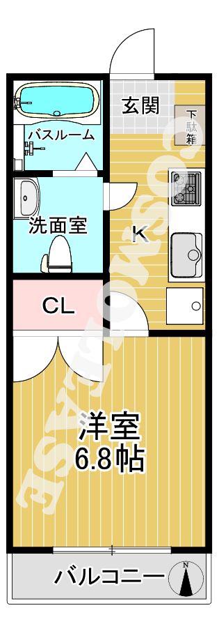 ルミナス中延(1K/2階)の間取り写真
