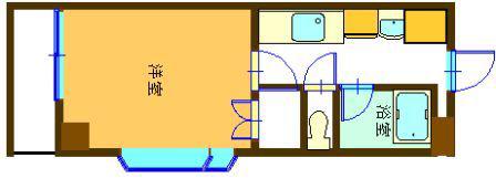 薬師愛ビル(1K/4階)の間取り写真