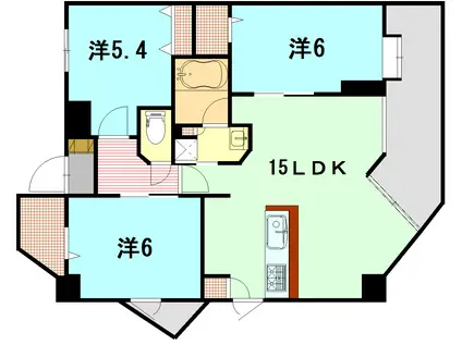 GRANDOCEANIII(3LDK/6階)の間取り写真