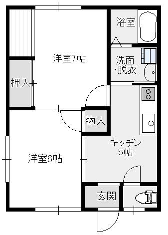 LUNAスッド(2K/1階)の間取り写真