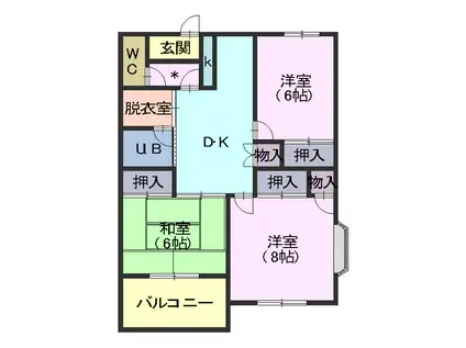 レジデンス泉(3DK/2階)の間取り写真