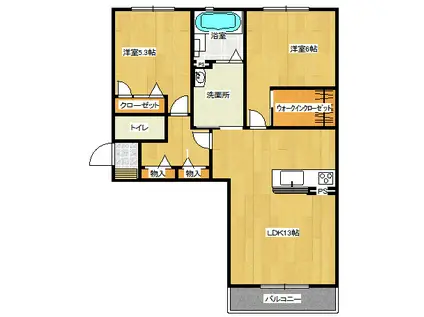 ルミナス A棟(2LDK/2階)の間取り写真