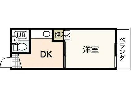 メゾン昭和町(1K/3階)の間取り写真