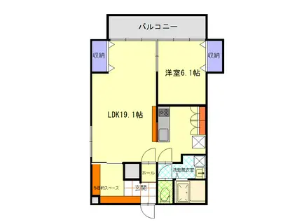 BLANCHE(1LDK/3階)の間取り写真