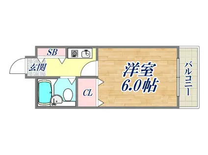 オーキッド夙川 神楽町(1K/4階)の間取り写真