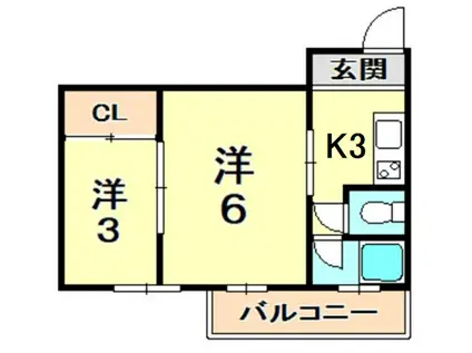 さつきマンション(2K/5階)の間取り写真