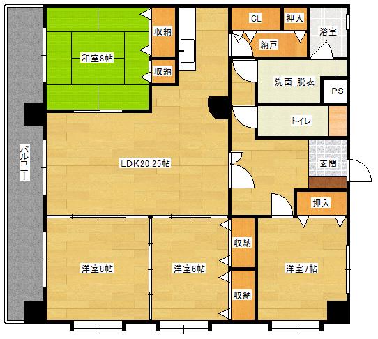 キャッスル西村(4LDK/2階)の間取り写真