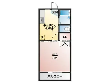 GRACE(1K/1階)の間取り写真