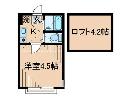 リーヴェルポート横浜白楽Ⅱ(1K/1階)の間取り写真
