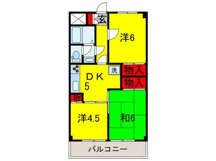 今井マンション(3DK/2階)の間取り写真
