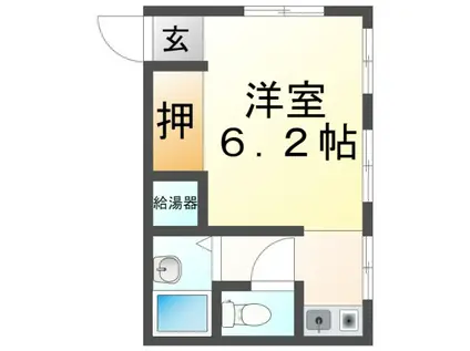 横山第2ハイツ(ワンルーム/4階)の間取り写真