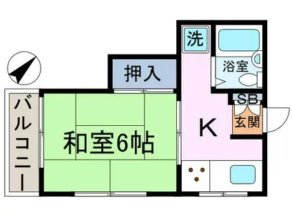 コーポアオイ(1K/2階)の間取り写真