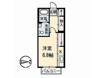 メゾンさくら(ワンルーム/2階)の間取り写真