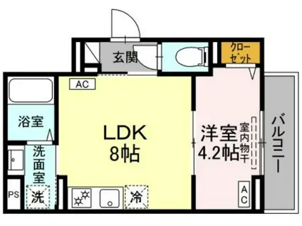 グラナーデ西大泉(1LDK/3階)の間取り写真