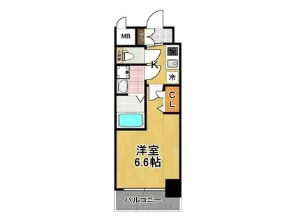 レジュールアッシュTAISHO LEGANT(1K/12階)の間取り写真