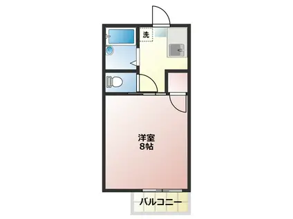 平成ハイツA(1K/2階)の間取り写真