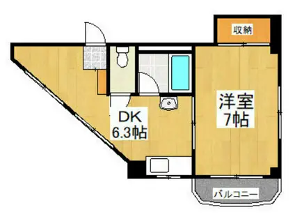 UNOマンション(1DK/1階)の間取り写真