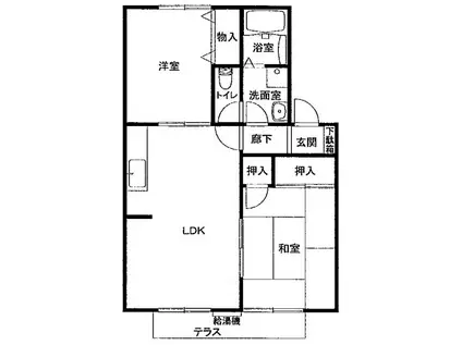 ボナール寿A(2LDK/2階)の間取り写真