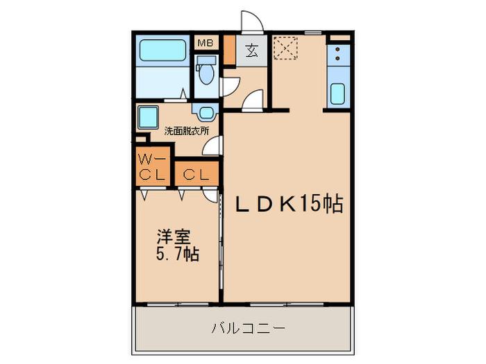 ルミエール赤坂(1LDK/3階)の間取り写真