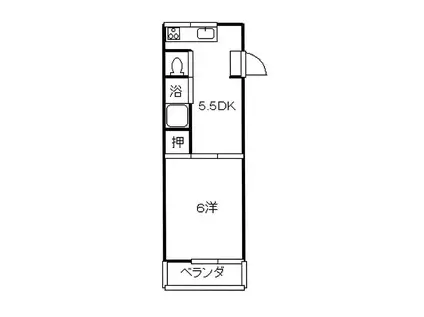 カーサ・フェリーチェ(1DK/3階)の間取り写真