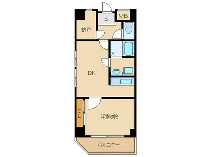 エルブ新大阪(1DK/5階)の間取り写真