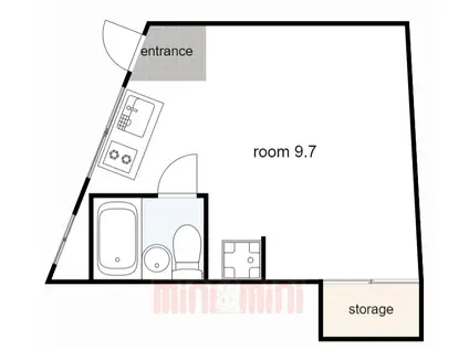 ノベラ篠原北町(ワンルーム/3階)の間取り写真