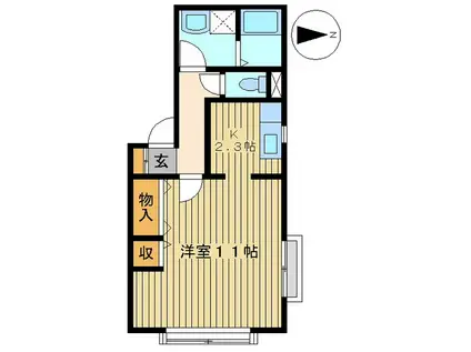 ジョイハウス(1K/1階)の間取り写真