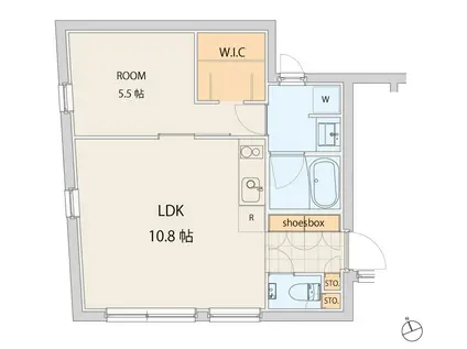 エスセナーリオ若松町(1LDK/3階)の間取り写真