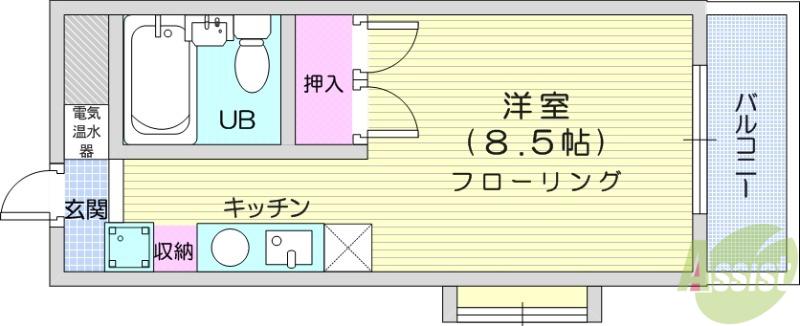 メゾン・ド・リテレール(ワンルーム/2階)の間取り写真
