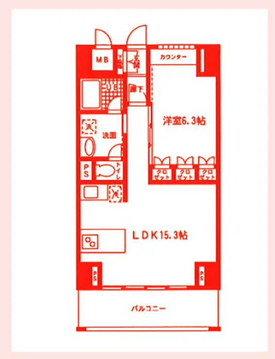 ロジュマン湘南 7階階 間取り