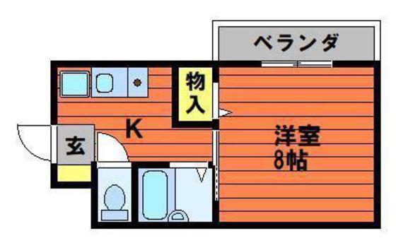カーサ岡町(1K/3階)の間取り写真