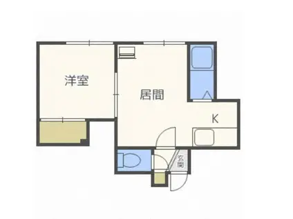PALMHILL麻生・I(1DK/2階)の間取り写真