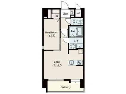 S-RESIDENCE六ツ門ABRイーストI(1LDK/9階)の間取り写真