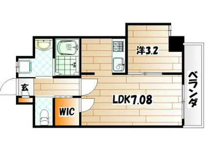 STUDIE KOKURA ノース(1LDK/7階)の間取り写真