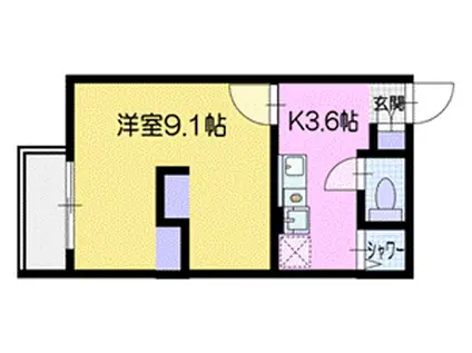 第二恵志寮(1K/2階)の間取り写真