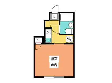 ハイホーム(1K/1階)の間取り写真