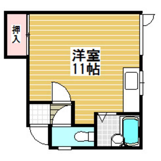 コーポあい(ワンルーム/2階)の間取り写真