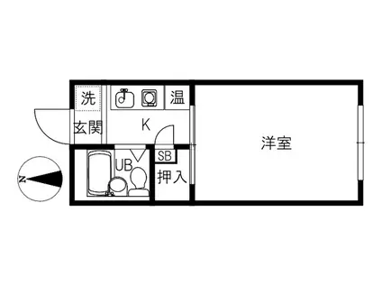 プチグレイス野々市(1K/1階)の間取り写真