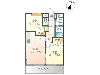 サンフラワー(2DK/1階)の間取り写真