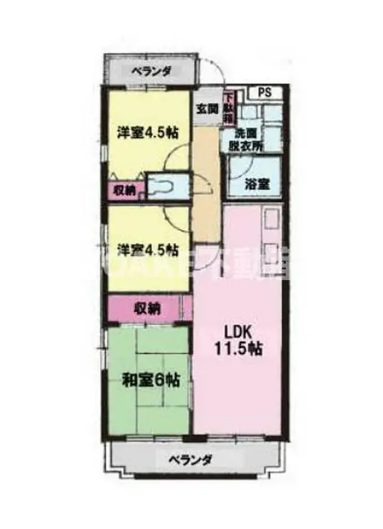 シャロム大和 1階階 間取り